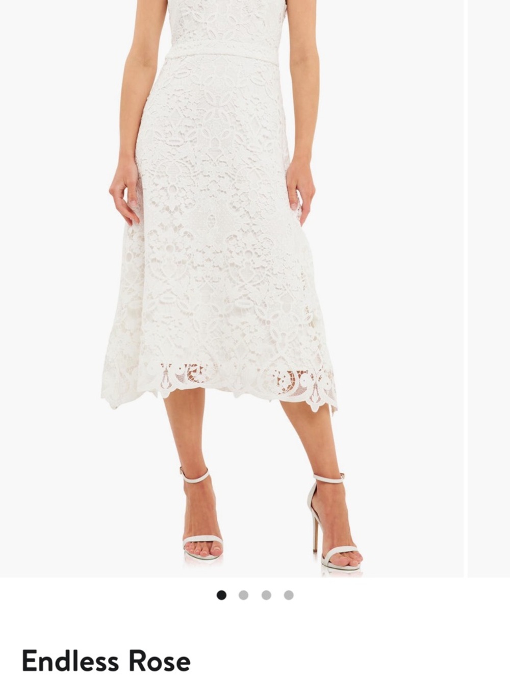 Endless Rose Ivory Floral Lace Midi Skirt